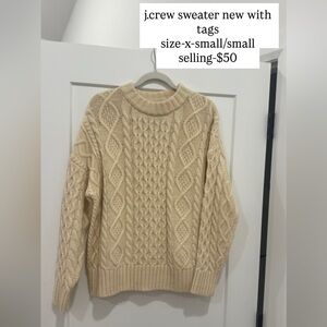 J. Crew Women's Beige Cable Knit Sweater